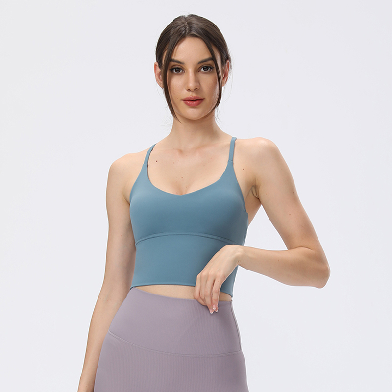 蒙洛里克运动内衣女防震防下垂跑步健身文胸外穿带胸垫瑜伽服背心吊带