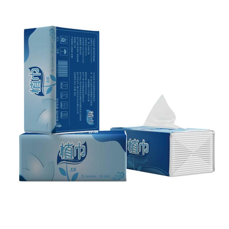 植巾(PLANTJIN)R110 4层100抽/包 面巾纸抽纸 4.00 包/提 (计价单位:提)高清大图