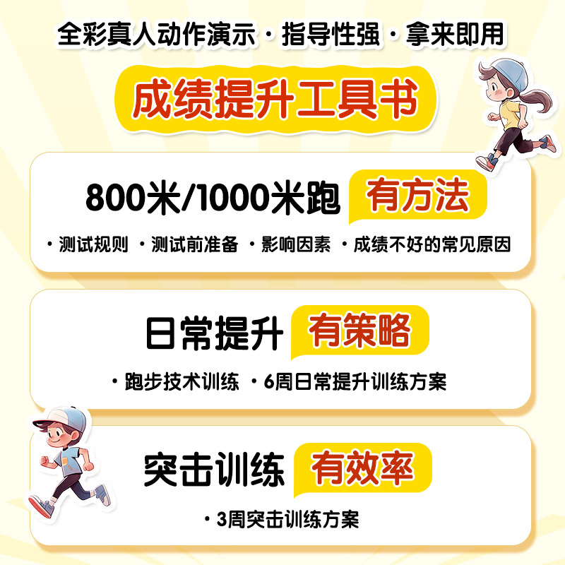 [正版]800米跑及1000米跑学练测一本通 中小学体测 体质测试及体育考试高清大图