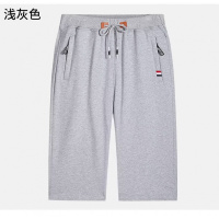 运动休闲短裤男士韩版大妈夏季新款三色版拉链外穿五分裤 3XL 5131七分裤-浅灰
