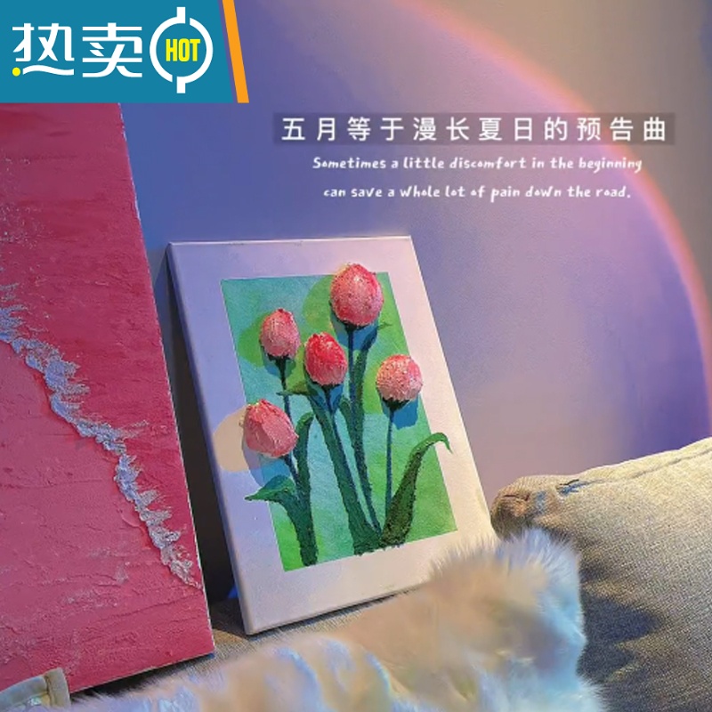 敬平石英砂丙烯肌理画diy材料包cc颗粒套装数字油画装饰挂画画框海洋装饰画高清大图