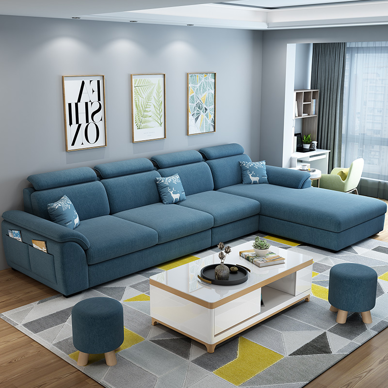 尋木匠北欧小户型客厅整装贵妃沙发现代简约可拆洗布艺沙发组合家具