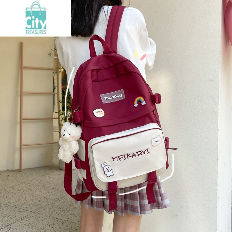 bangdou2024新款书包女韩版高中小学生初中生ins三到六年级大容量双肩