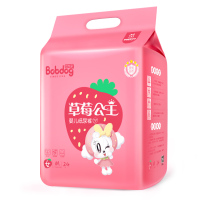 巴布豆（BOBDOG）草莓公主纸尿裤M72片女宝专用春夏透气轻薄婴儿尿不湿24片*3包组合装