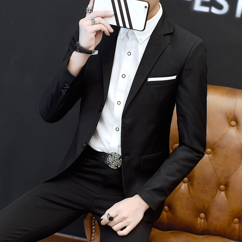 梵克公牛西服男休闲帅气单西 2020青年秋季新款常规小西服西装男修身