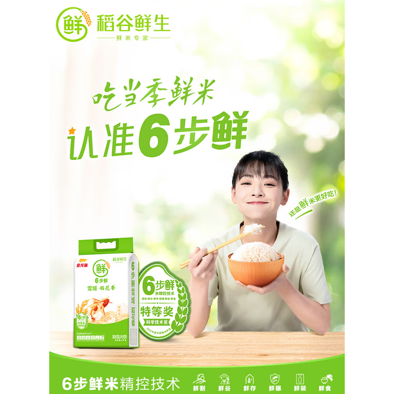 金龙鱼 稻谷鲜生六步鲜雪域稻花香-5kg高清大图