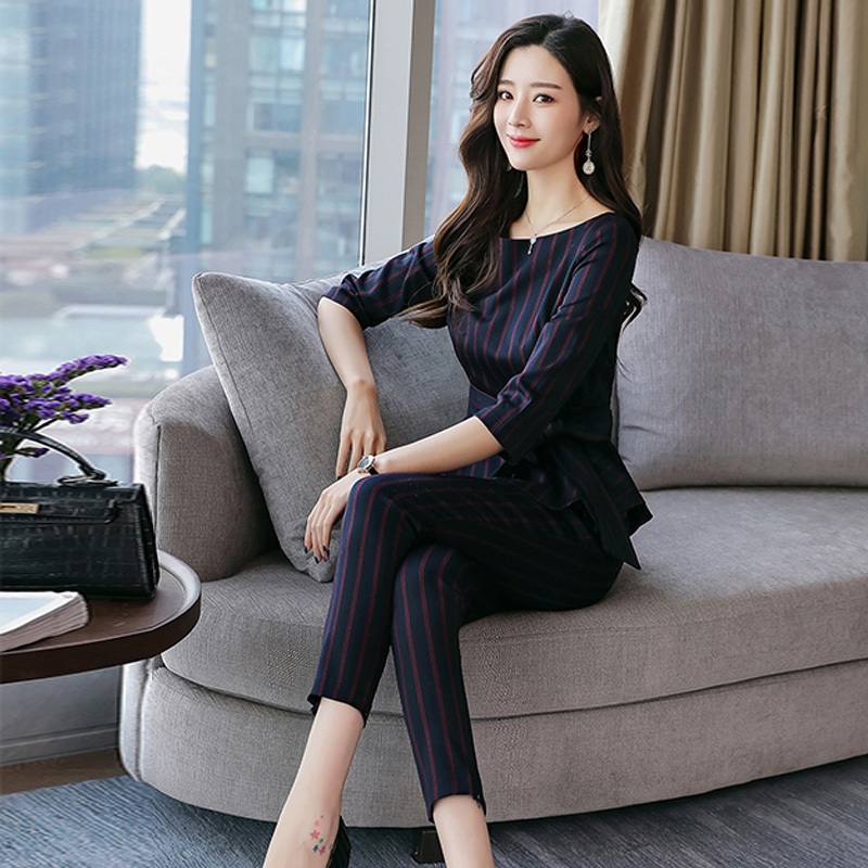 女士秋装新品女装韩版套装名媛百搭显瘦时尚气质名媛时髦两件套潮