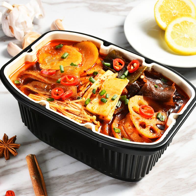 莫小仙 重庆麻辣自煮小火锅350g/盒 网红22°辣牛油即食懒人方便携自热图片