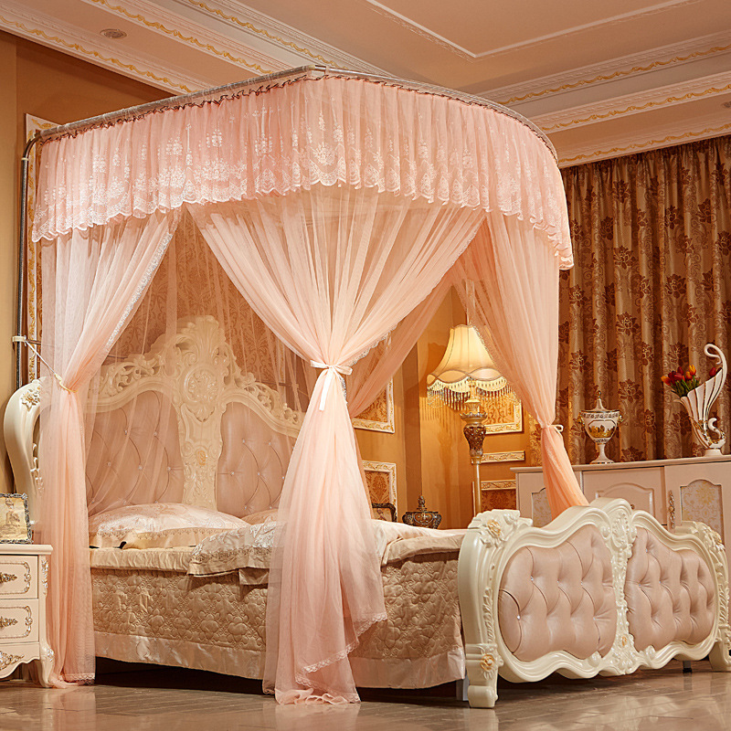 幸福 钓鱼竿可伸缩蚊帐1.8m床双人1.5三开门不锈钢加厚u型加密2.0高清大图