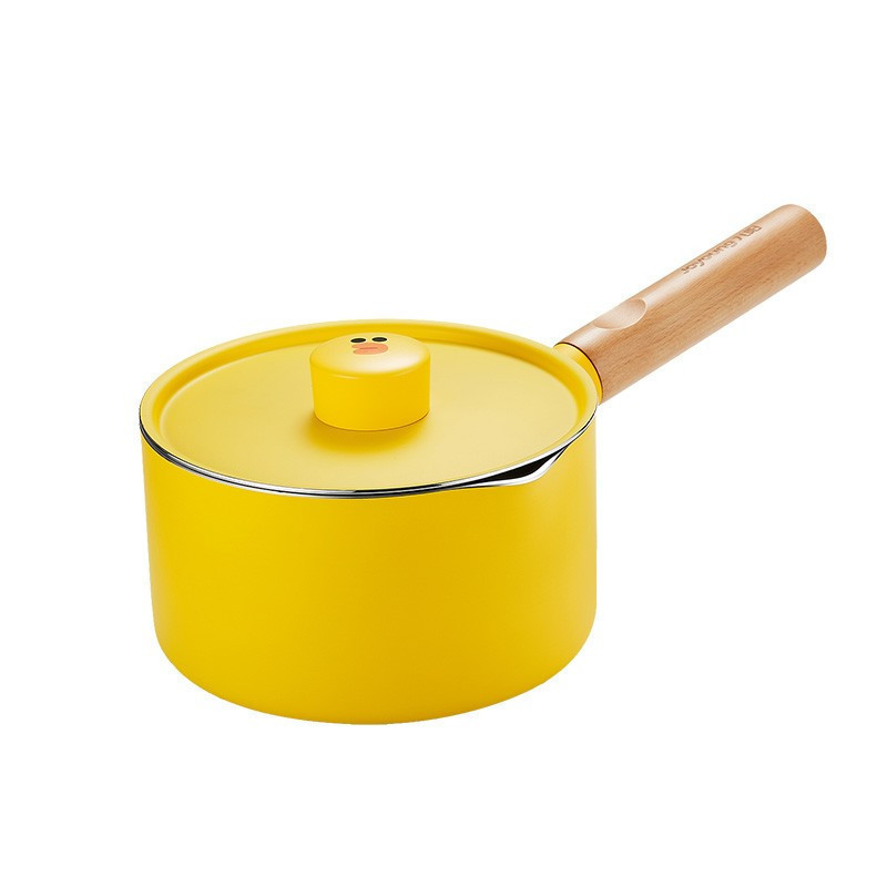 九阳joyoung不粘锅奶锅汤锅line16cm元气莎莉鸡辅食锅卡通小奶锅黄色