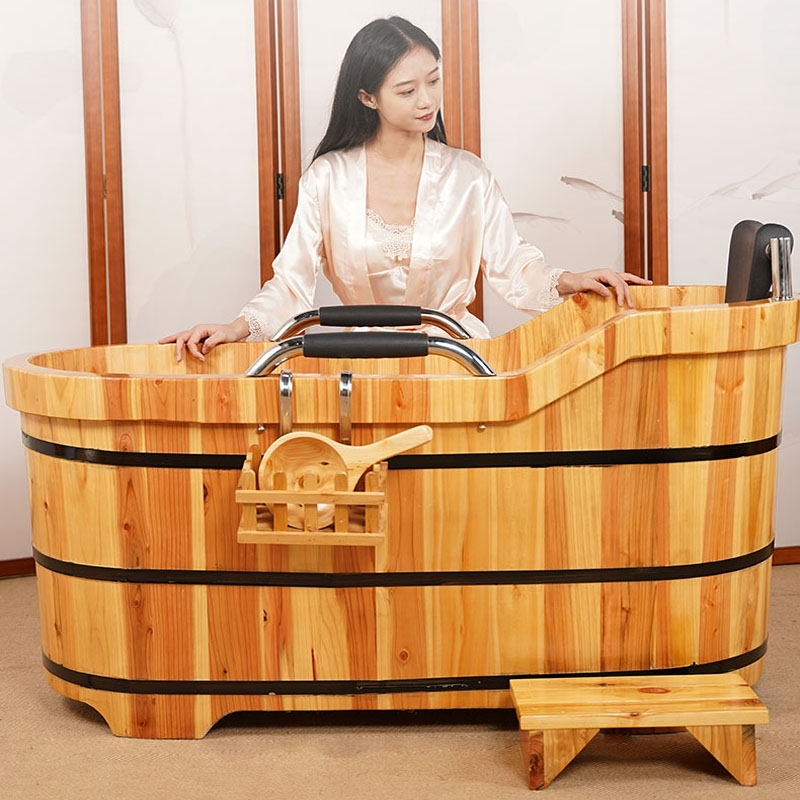 黎卫士全身泡澡木桶大人家用浴缸成人沐浴桶美容院熏蒸洗澡家庭木盆