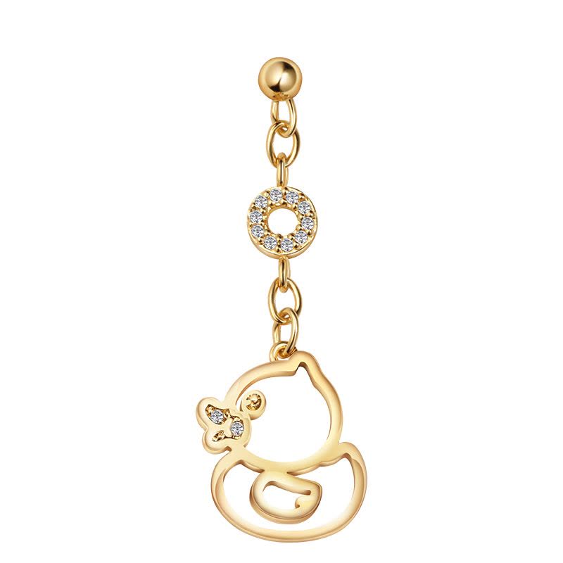 Bduck小黄鸭镂空耳环官方正版授权简约气质可爱耳钉图片