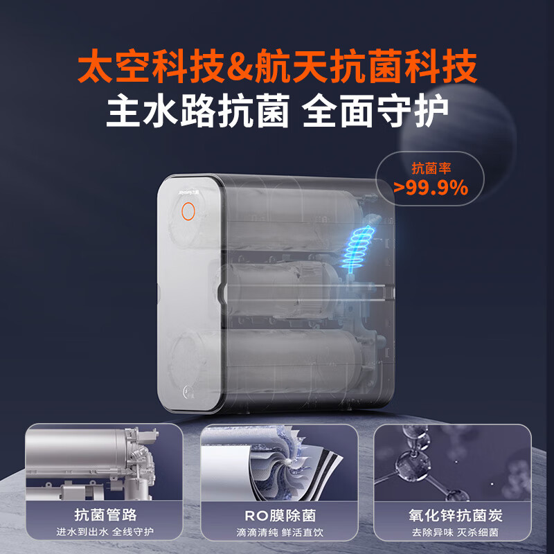 九阳(Joyoung)净水器R2 lite全屋净水机1000G大通量家用直饮机RO反渗透厨下式过滤器纯水机[R503]