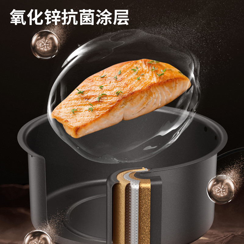 九阳(Joyoung)不用翻面空气炸锅[太空系列]家用智能可视机身 5.5L大容量 蒸烤炸一体机 KL55-VF735高清大图