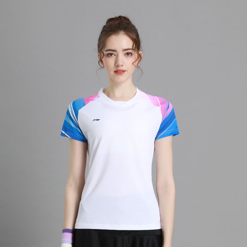李宁新品羽毛球服男速干衣t恤女款夏季套装上衣炫动精彩运动队服视频