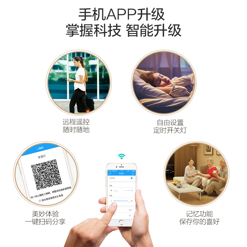 欧普照明 led圆形客厅灯卧室水晶吸顶灯具 现代简约温馨大气KT