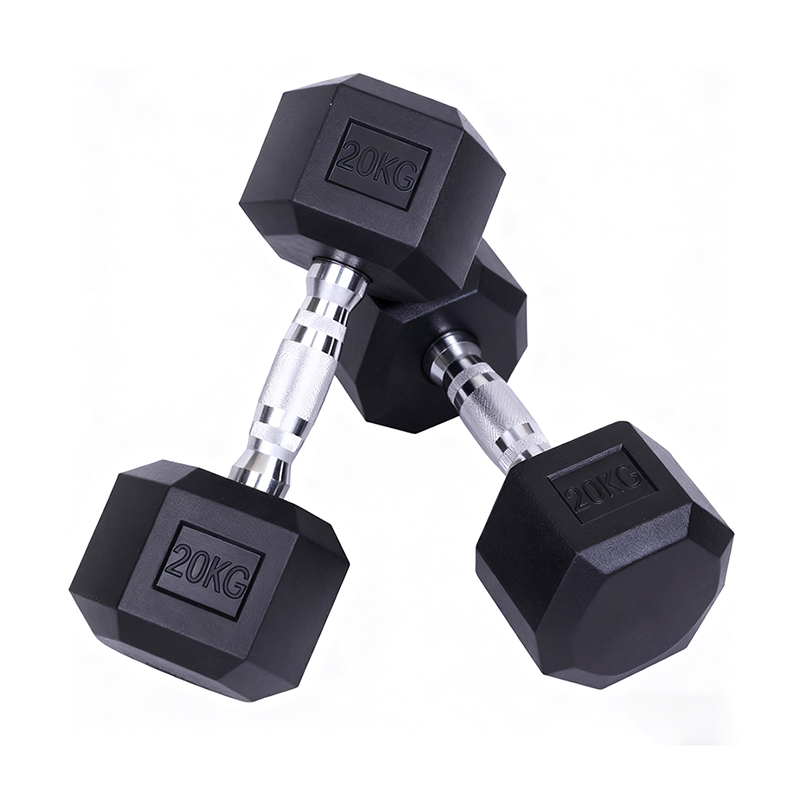革康 GK-JSQC8079 六角哑铃举重练臂铸铁哑铃家用健身器材商用男士运动包胶哑铃20KG*2高清大图