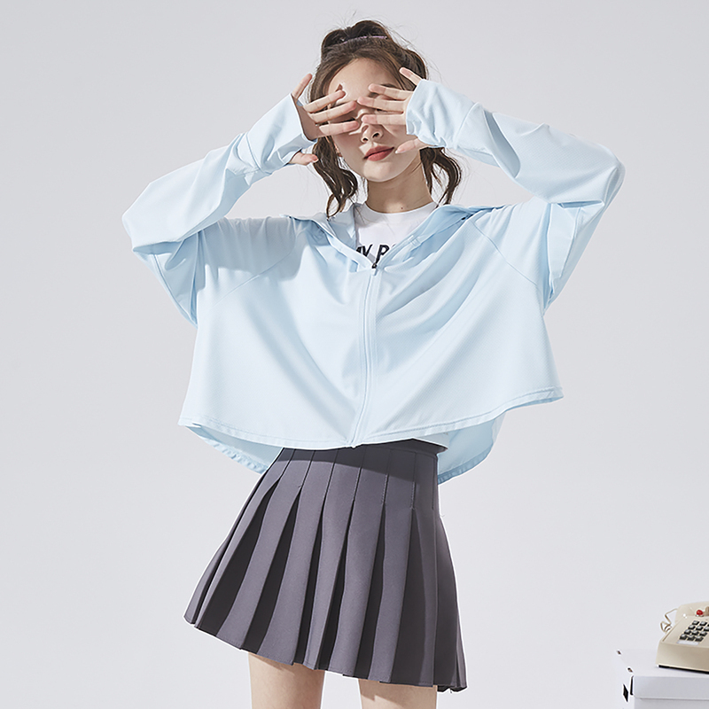 [2.5折价65元]唐狮夏季新款衣女短款针织衫薄款外套连帽上衣