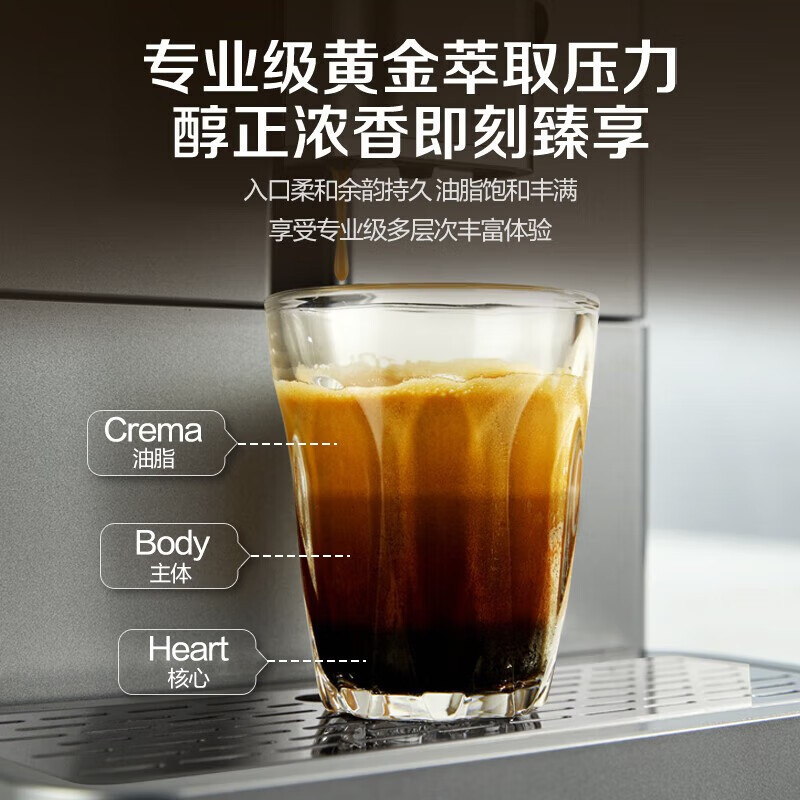 松下(Panasonic)咖啡机家用意式全自动商用小型自动打奶泡研磨一体机办公室咖啡豆触摸式 NC-EA801高清大图