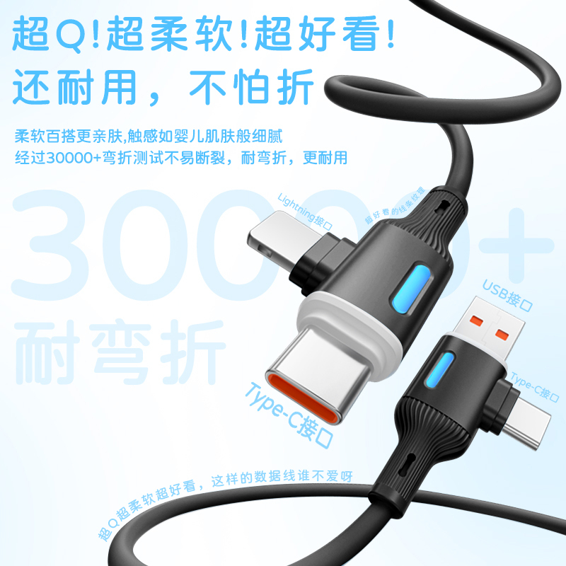 领臣 65W四合一数据线LC-517 多功能车载适用高清大图
