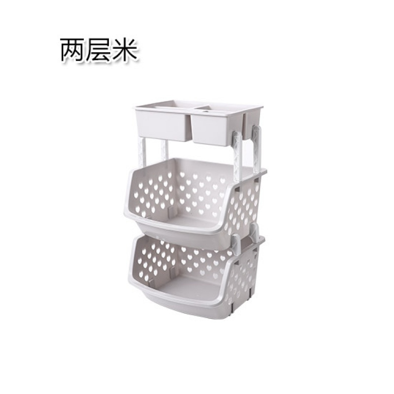 家柏饰(CORATED) 厨房收纳篮置物架多层菜篮子果蔬架子儿童玩具收纳架 两层米