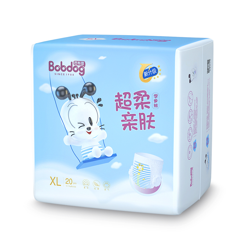 巴布豆超柔亲肤拉拉裤/学步裤 XL20片*6包装 男女宝宝通用尿不湿 XL120片 组合装