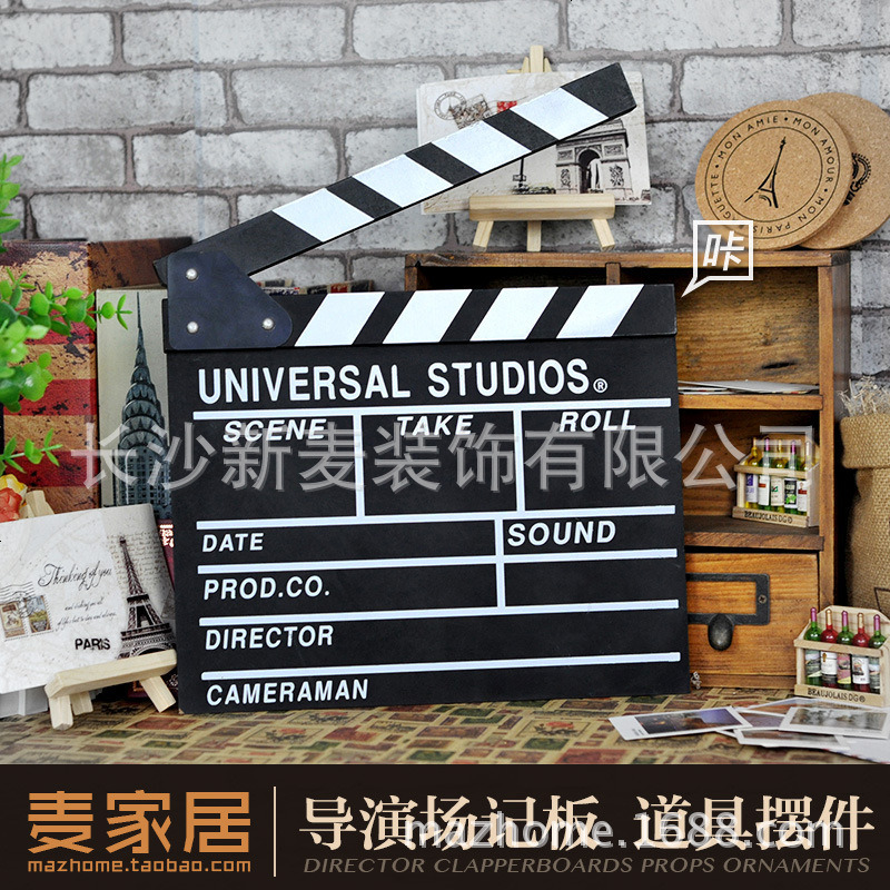 导演场记板木质拍摄道具摆件网店拍照背景影楼布景创意打板装饰品