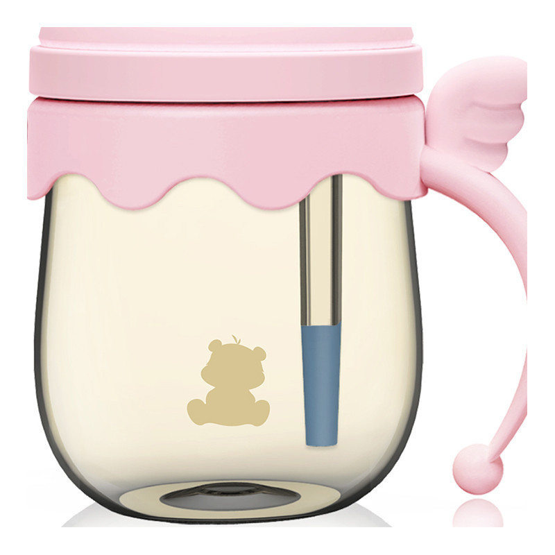 小白熊(XIAOBAIXIONG)宽口初生儿带手柄 PPSU感温奶瓶 婴儿奶瓶防摔 160ml(粉)09380高清大图