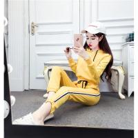 运动服套装女秋装时尚潮2018新款韩版学生跑步条纹长袖休闲两件套