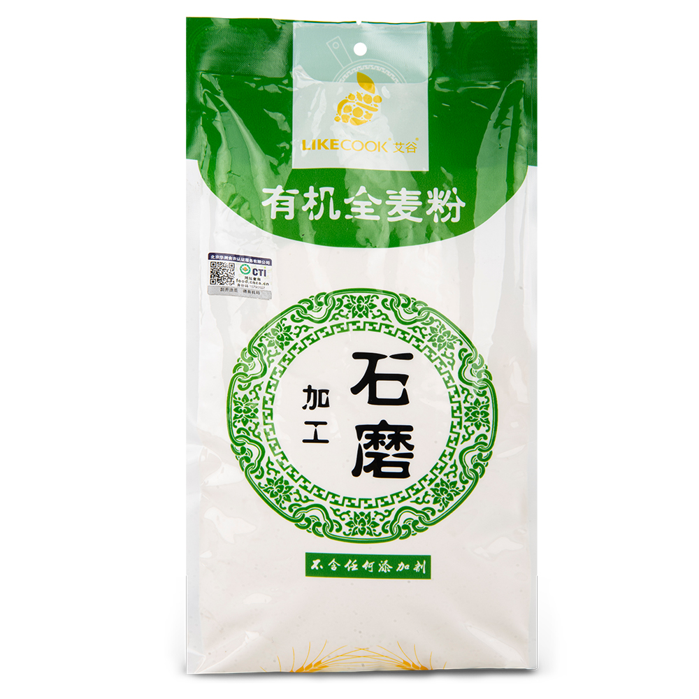 艾谷有机石磨全麦粉1kg高清大图