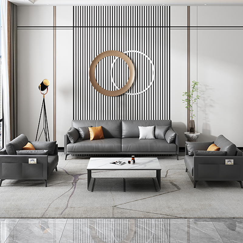 臻远 ZYJJ-80182简约办公沙发洽谈接待沙发休闲沙发组合 西皮三人位高清大图