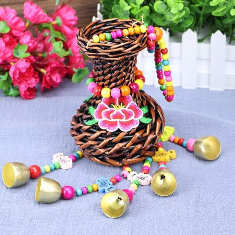 风铃风铃挂饰可爱藤编铃铛挂件店铺进门提醒车载挂饰孩子礼物旅游纪念