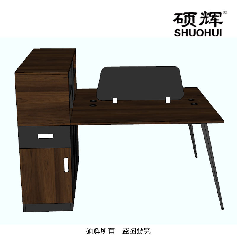【硕辉】SH-S2双人办公套装 一桌二椅板式对坐职员桌