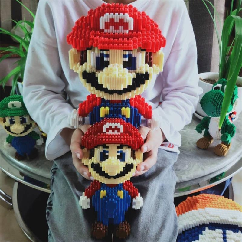 拼插积木拼装成年立体小颗粒儿童玩具拼图迷你马里奥皮卡丘超大密蜂