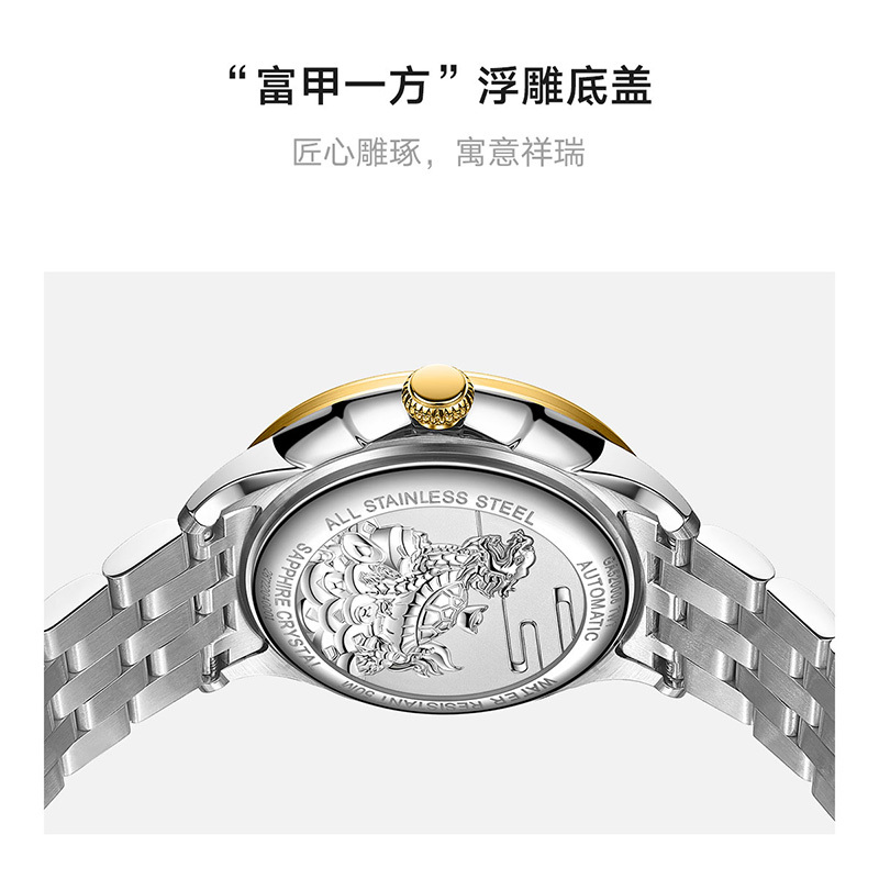 飞亚达芯动系列自动机械休闲情侣手表商务简约腕表520008.TWT