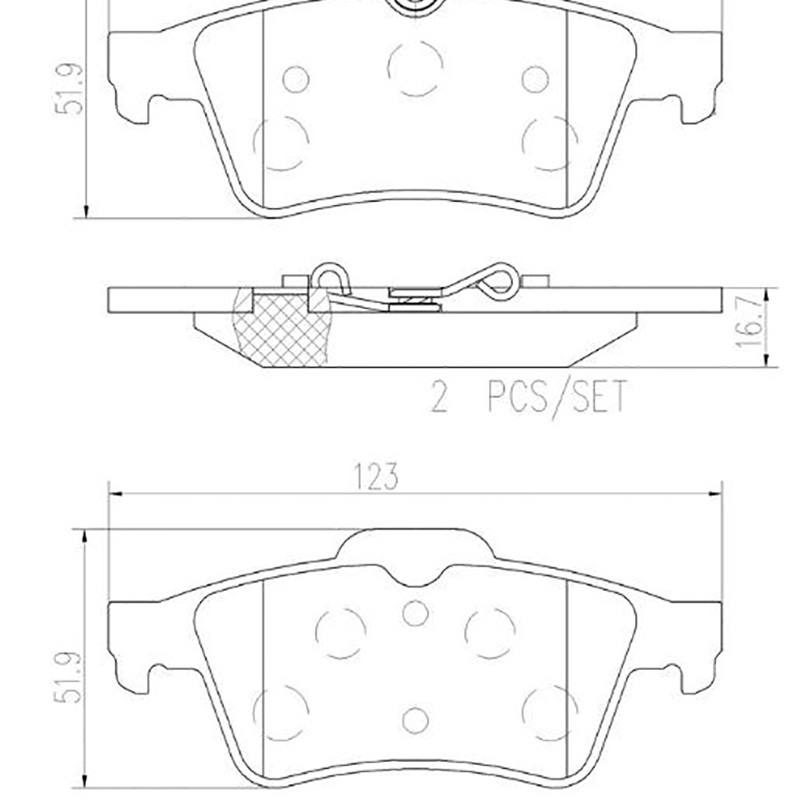 布雷博(brembo)后刹车片.陶瓷P59042N适用于福克斯,M3,S40,508,S60