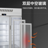 意黛斯(YIDAISI)三门大容量玻璃冷藏保鲜展示柜鲜花蔬菜水果商用保鲜柜商用立式冰箱YDS-ZLSMLB-1520L