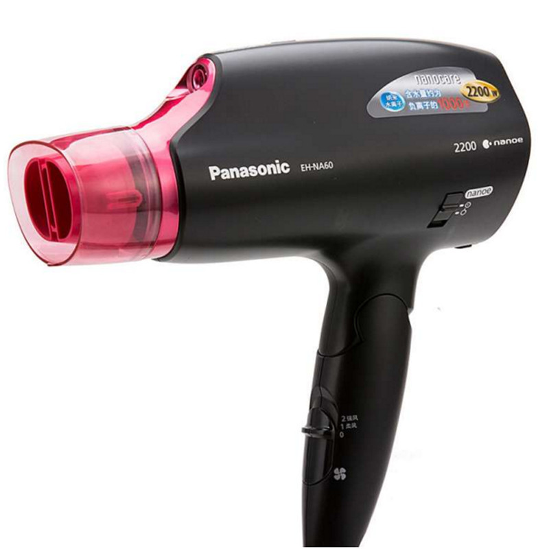 松下（Panasonic）EH-NA60-K纳米水离子电吹风家用大功率2200W护发不伤发智能冷热风吹风筒