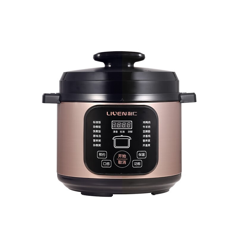 利仁 (Liven)电压力锅 家用 智能 触控 开盖收汁 一键排压 智能预约 5L高压锅 LPYG-61
