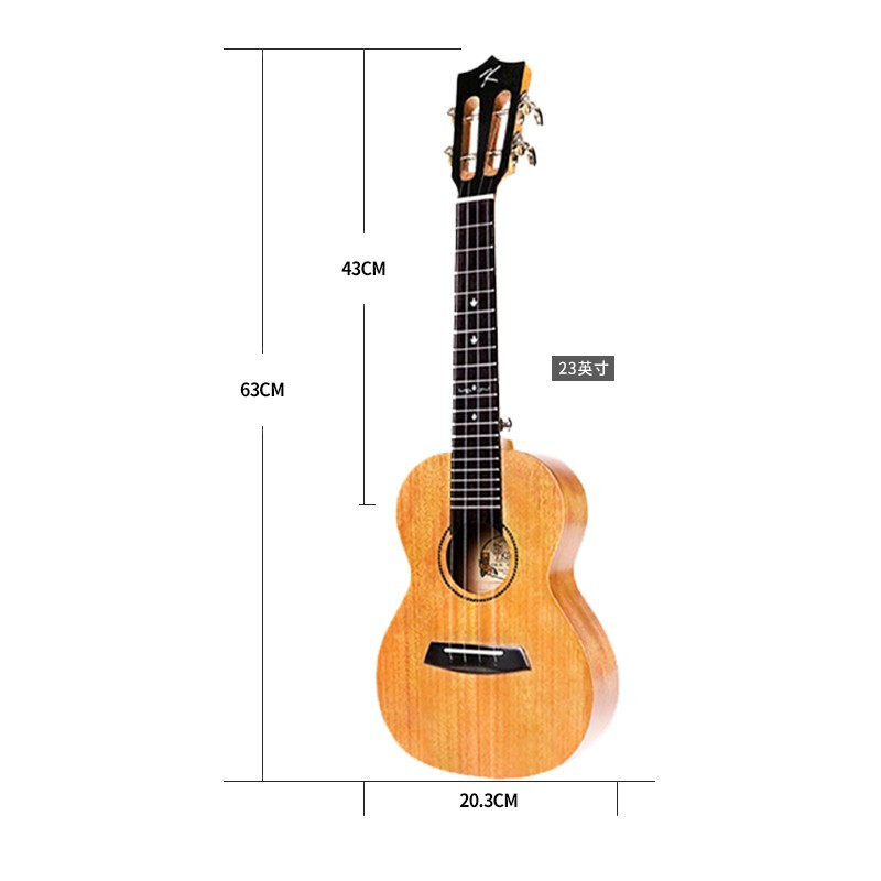 kaka卡卡尤克里里KUC-100D全单桃花芯木尤克里里初学者ukulele小吉他23英寸高清大图
