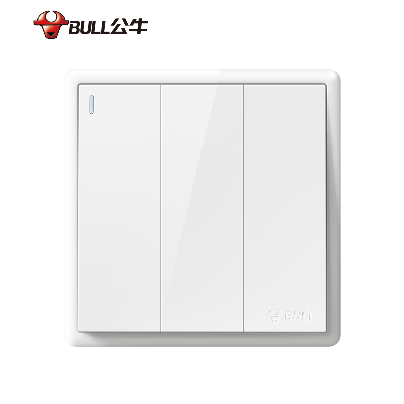 公牛 开关插座 G36系列 86型 G36K312 三开双控开关 白色 暗装(个)