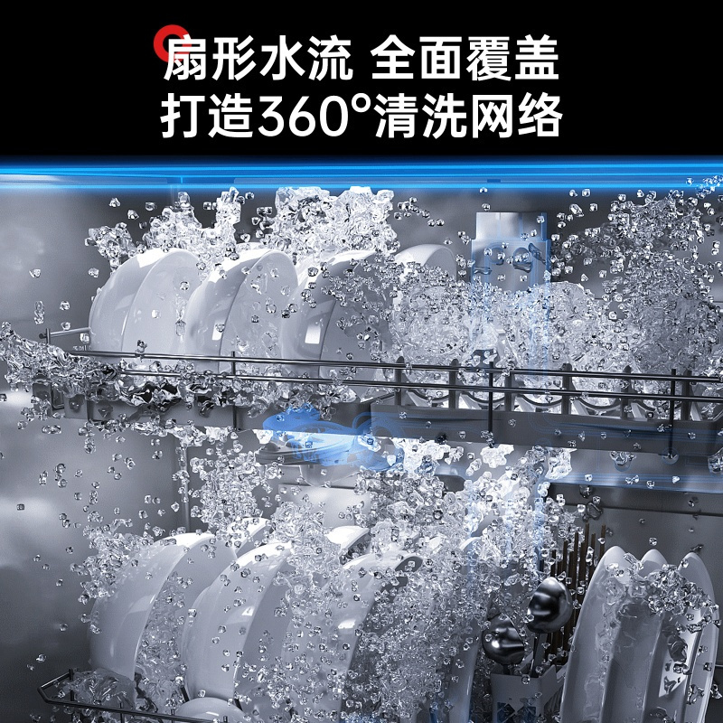 松下(Panasonic)台式洗碗机2代[H1D升级款]ECONAVI智能洗 80℃除菌 独立烘干NP-A6SHH5D