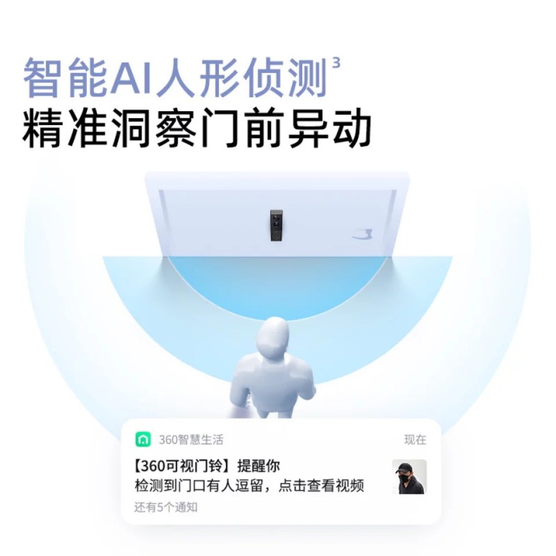 360可视门铃6 300W高清画质 家用监控智能门铃高清大图