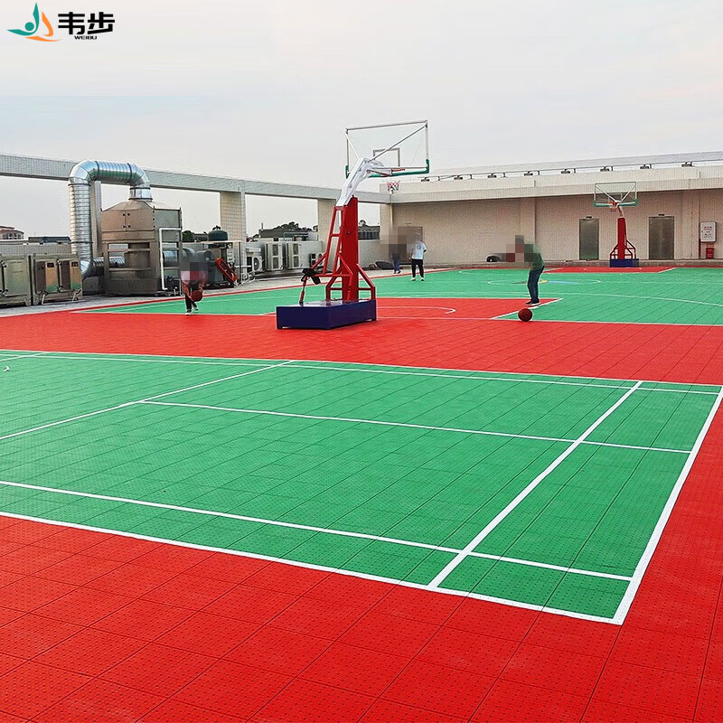 韦步悬浮地板篮球场羽毛球场地幼儿园室外户外专用防滑拼装运动地板高清大图