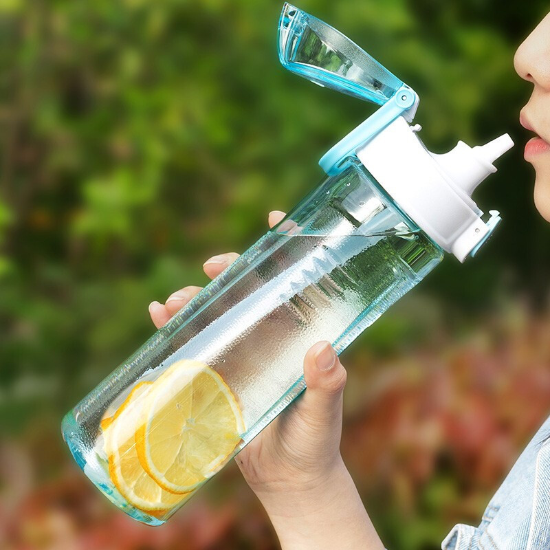 富光大容量tritan材质便携男女可爱随手杯少女运动塑料创意吸管水杯 750ml