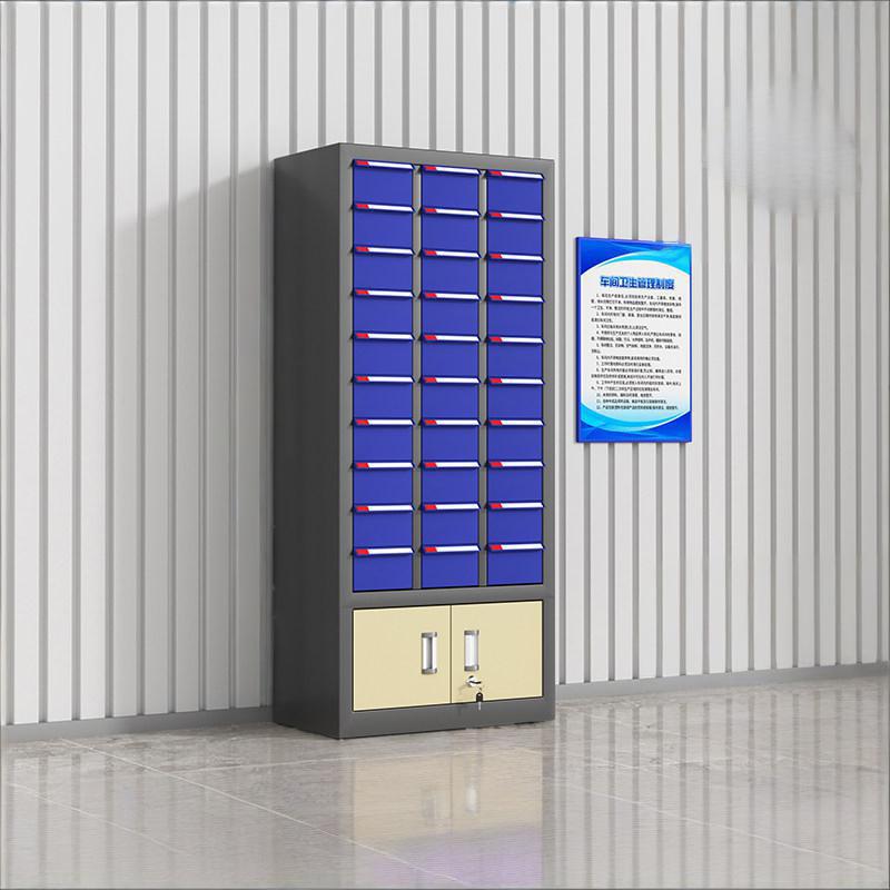 鑫环境 30抽无门+二挡 零件收纳柜 单位:台 30*55*125CM (抽屉颜色 蓝色/透明)