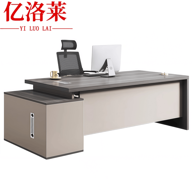 亿洛莱 办公桌+椅 120*60*75cm 套高清大图