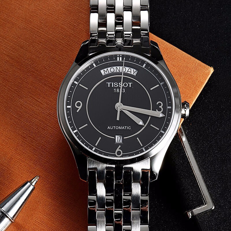 天梭tissot1853瑞士手表唯意系列钢带机械表商务时尚男士手表机械表男