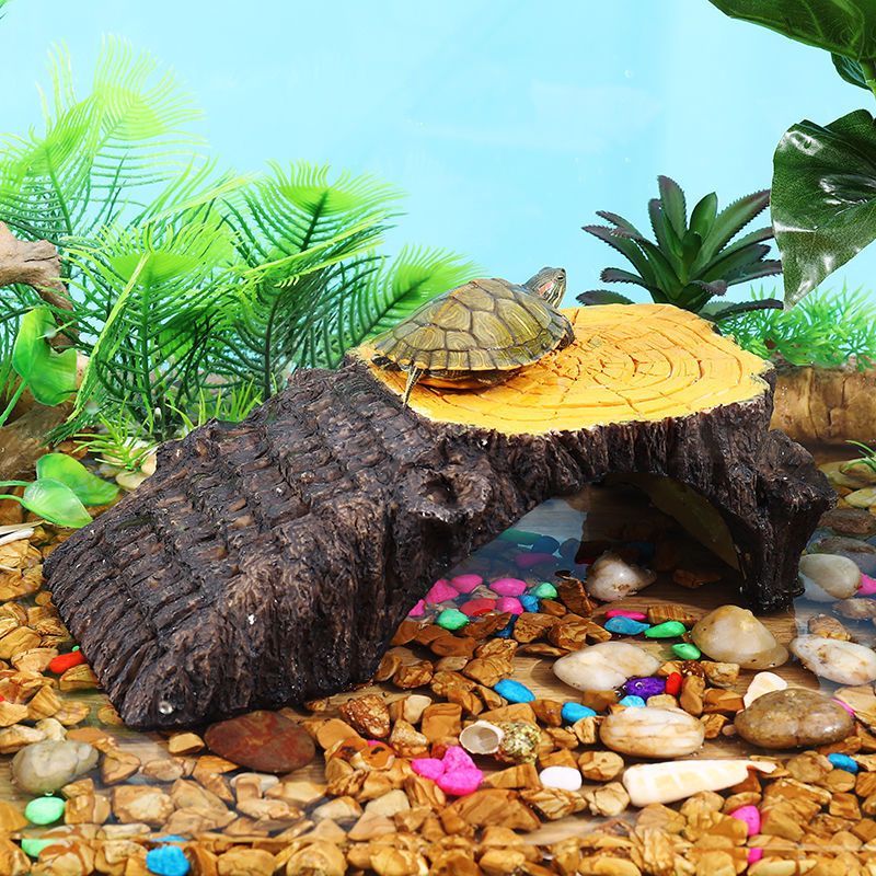 小龟爬1986小乌龟晒台巴西龟爬台晒背台浮台宠物龟爬坡躲避屋鱼缸造景