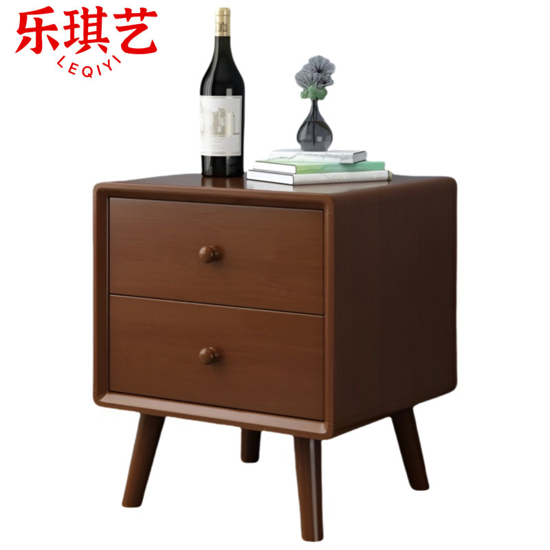 乐琪艺 床头柜 胡桃色 个高清大图